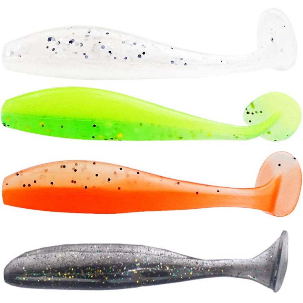 40pcs Fishing Lures 3d Lifelike Eyes Soft Plastic Lures Multiple Color